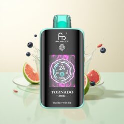 Fumot Tornado 25000 Puffs HD Scherm Oplaadbare Batterij 20ml Blauwe Bes Op IJs