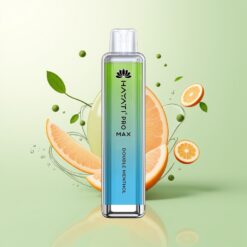 Hayati Pro Max 4000 Puffs Oplaadbare Wegwerp Vape Dubbele Menthol TPD-Compliant 1400mAh Dual 1.1 Ohm Mesh Coil LED Kristal