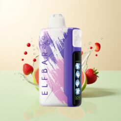 Elf Bar Ice King 40000 Puffs Oplaadbare Batterij LCD Scherm Zure Aardbei Drakenvrucht