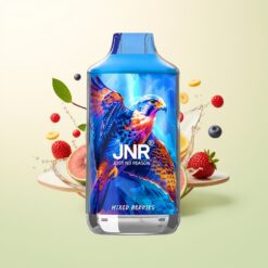 JNR Falcon 16000 Puffs 850 mAh 22ml Dual Mesh Coil Type C & Lightning Smart LED Display 0%,2% Gemengde Bessen