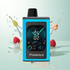 JNR PhoneVape 30000 pufs Oplaadbaar Scherm Turbo Blauwe Framboos Ijs