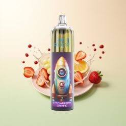 JNR Rocket-X 12400 Puffs Aanpasbare Luchtstroom RGB Mesh Coil Type-C Aardbei Druif